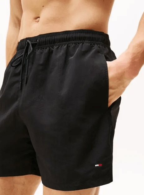 Tommy Hilfiger Mens Drawstring Swim Shorts - Black