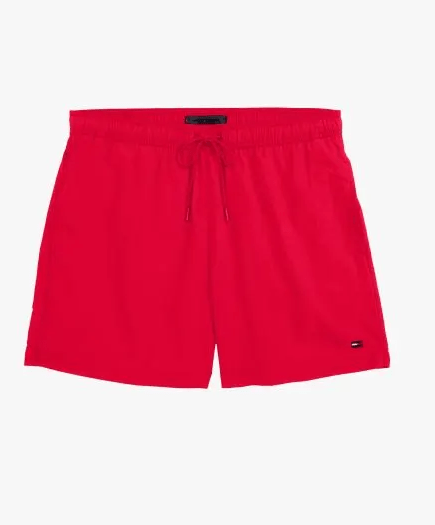 Tommy Hilfiger Mens Drawstring Swim Shorts - Medium Red