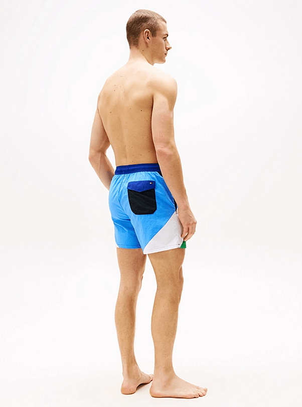 Load image into Gallery viewer, Tommy Hilfiger Mens Mid Length  Drawstring Swim Shorts - Desert Sky
