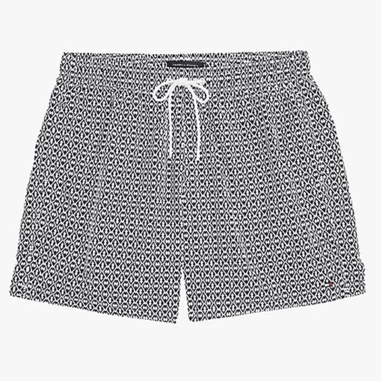 Tommy Hilfiger Mens Drawstring Swim Shorts - Chain Geo/Desert Sky