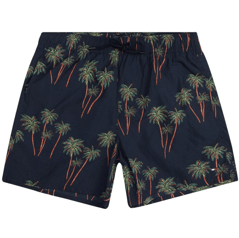 Load image into Gallery viewer, Tommy Hilfiger Mens Drawstring Swim Shorts - Palm Tropic/Desert Sky
