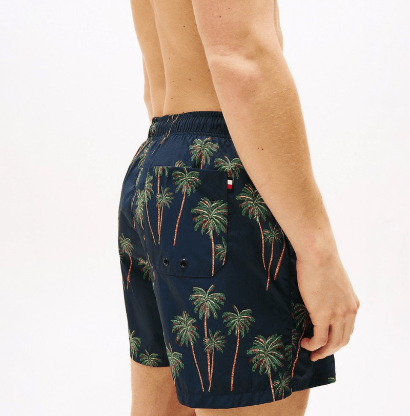 Load image into Gallery viewer, Tommy Hilfiger Mens Drawstring Swim Shorts - Palm Tropic/Desert Sky
