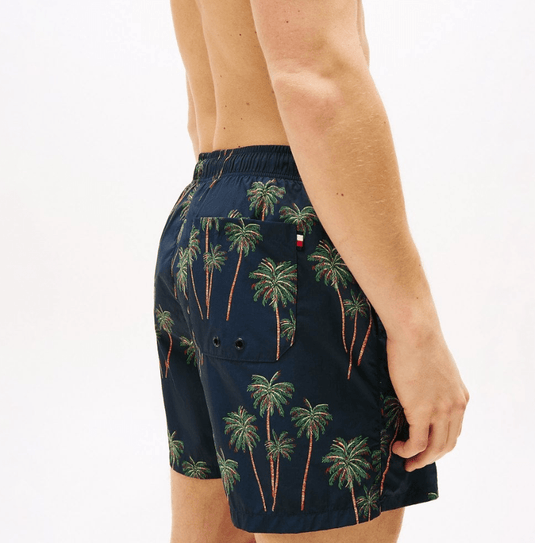 Tommy Hilfiger Mens Drawstring Swim Shorts - Palm Tropic/Desert Sky