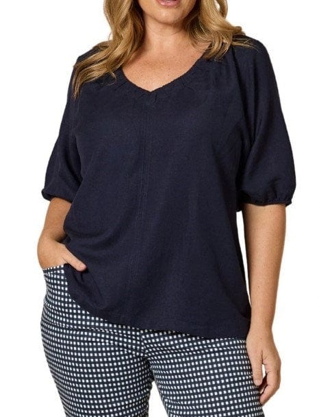 Gordon Smith Womens Lino V Neck Top