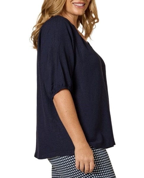 Gordon Smith Womens Lino V Neck Top