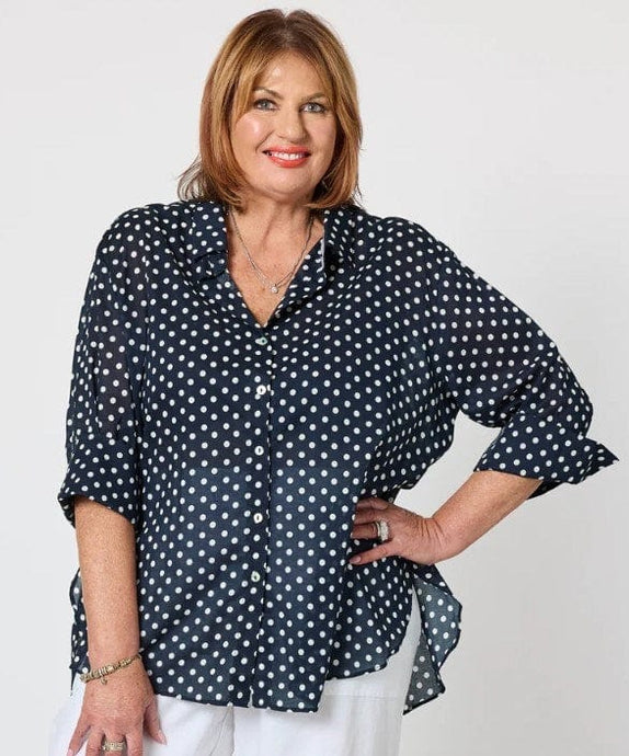 Gordon Smith Womens Get Spotty Print Sheer Shirt