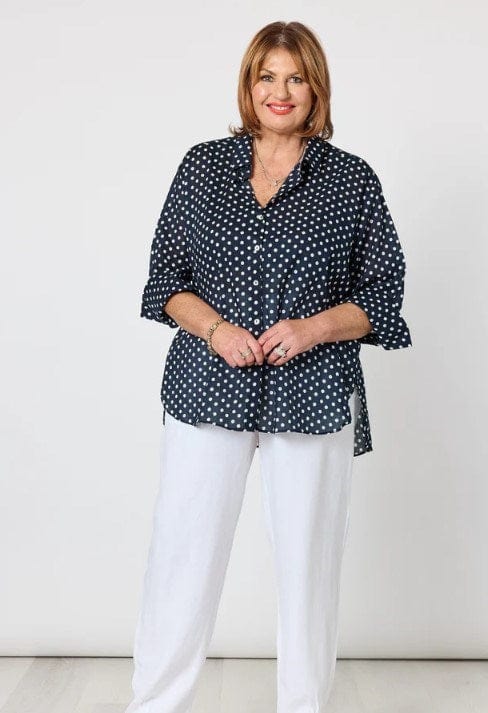 Load image into Gallery viewer, Gordon Smith Womens Get Spotty Print Sheer Shirt
