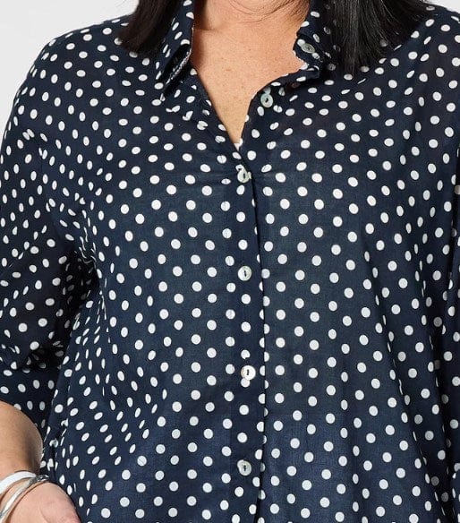 Load image into Gallery viewer, Gordon Smith Womens Get Spotty Print Sheer Shirt
