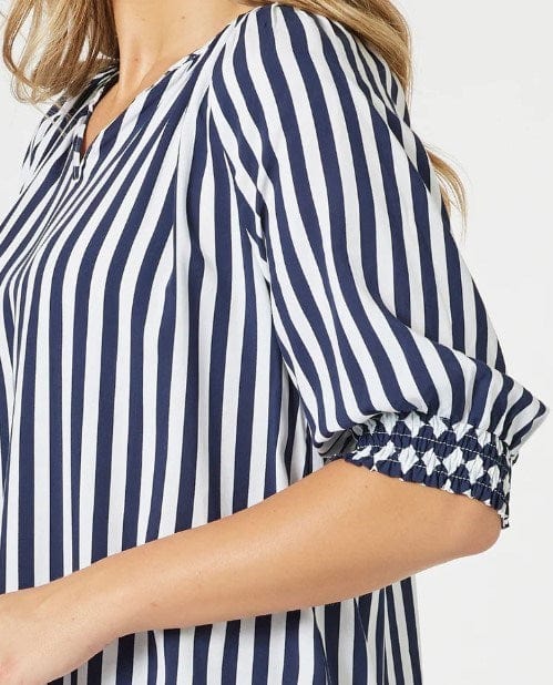 Load image into Gallery viewer, Threadz Womens Harlequin Stripe Print Top
