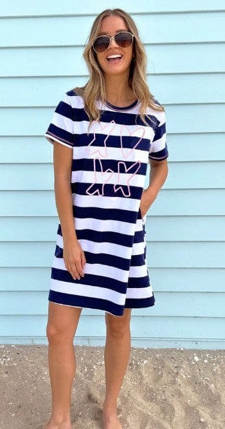 Load image into Gallery viewer, Threadz Womens Love &amp; Kisses Stripe Dress
