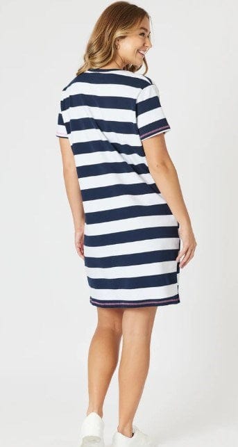 Load image into Gallery viewer, Threadz Womens Love &amp; Kisses Stripe Dress
