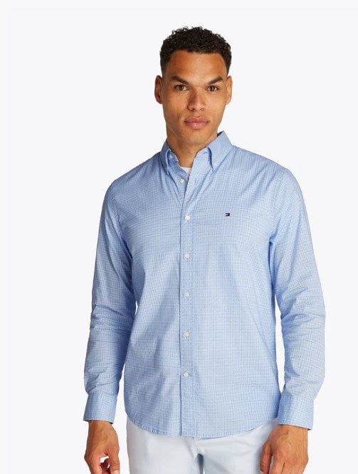 Tommy Hilfiger Mens Poplin Gingham Regular Fit Shirt