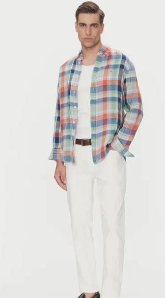 Load image into Gallery viewer, Tommy Hilfiger Mens Linen Madras Check Shirt
