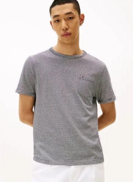 Load image into Gallery viewer, Tommy Hilfiger Mens Flag Embroidery Stripe T-Shirt
