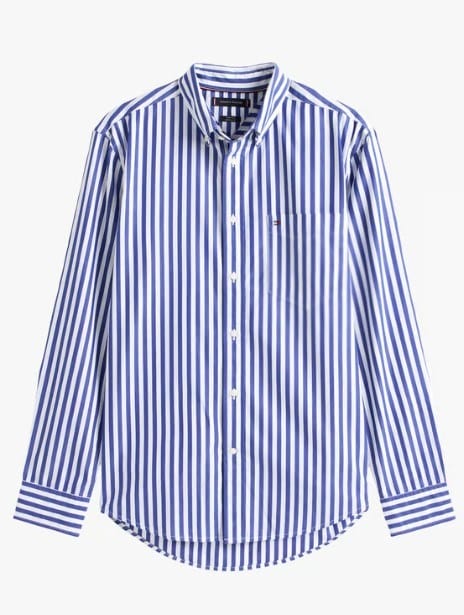 Load image into Gallery viewer, Tommy Hilfiger Mens Poplin Stripe Shirt
