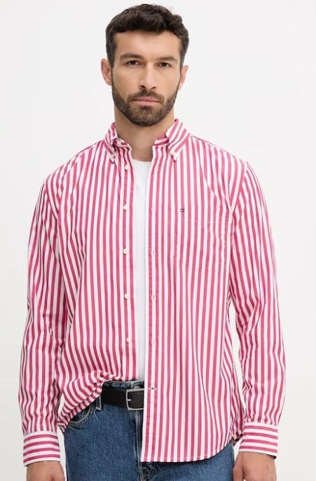 Load image into Gallery viewer, Tommy Hilfiger Mens Poplin Stripe Shirt
