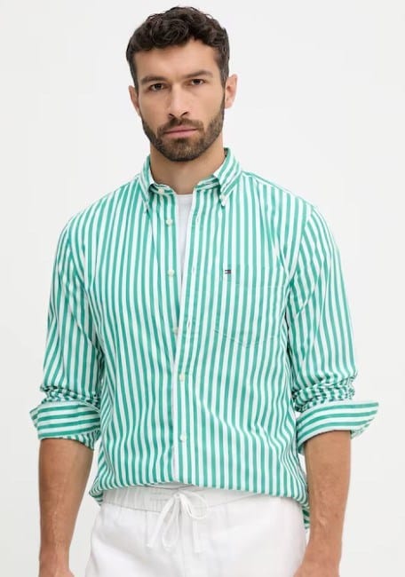Load image into Gallery viewer, Tommy Hilfiger Mens Poplin Stripe Shirt
