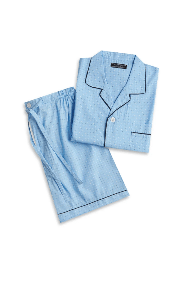 Load image into Gallery viewer, Contare Mens Short Sleeve Symmetry Pyjama Set - Light Blue
