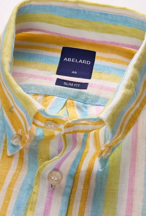 Abelard Mens San Michael Linen Stripe Shirt