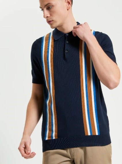 Ben Sherman Mens Vertical Stripe Polo