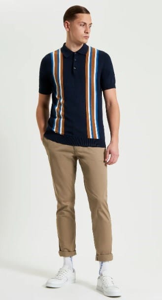 Ben Sherman Mens Vertical Stripe Polo