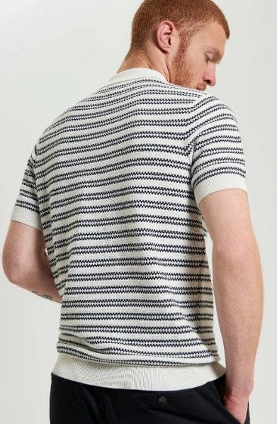 Ben Sherman Mens Jaquard Striped Polo