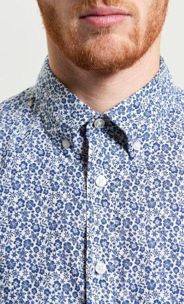 Ben Sherman Mens Mono Floral Print Shirt