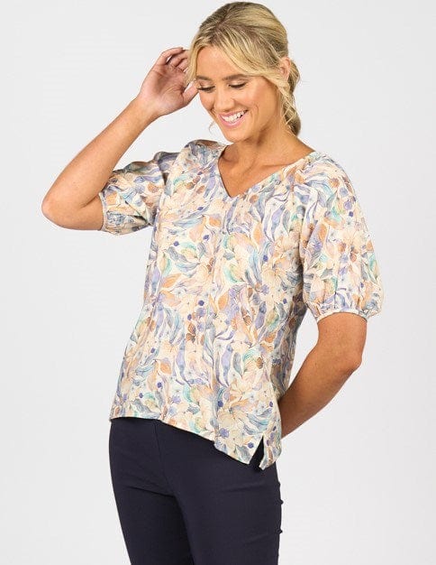 Load image into Gallery viewer, Vassalli Womens Printed V Neck Top
