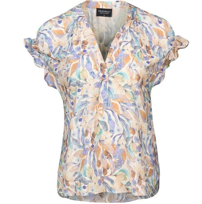 Vassalli Womens Printed Drop Shoulder Top