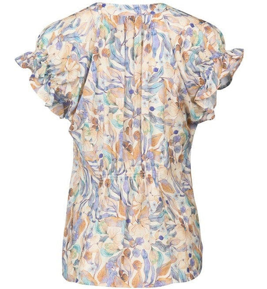 Vassalli Womens Printed Drop Shoulder Top