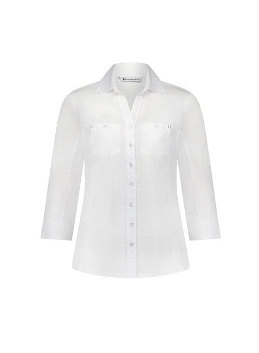 Vassalli Womens Plain Button Up Shirt