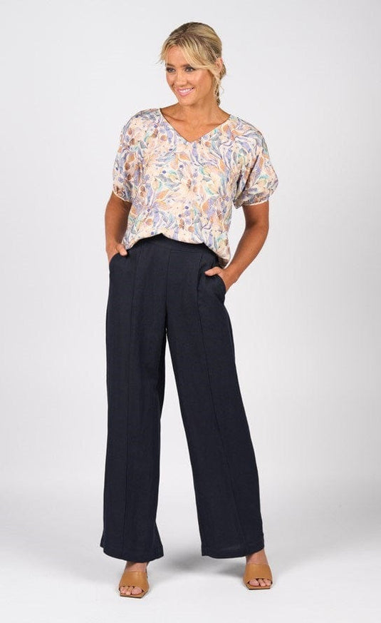 Vassalli Womens Wide Leg Full Length Pant