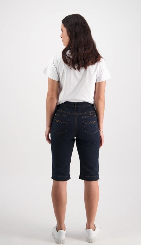 Vassalli Womens Straight Leg Contrast Denim Short