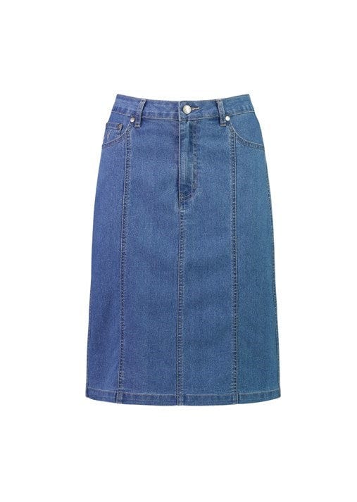 Load image into Gallery viewer, Vassalli Womens Constract Stitch Denim Skirt
