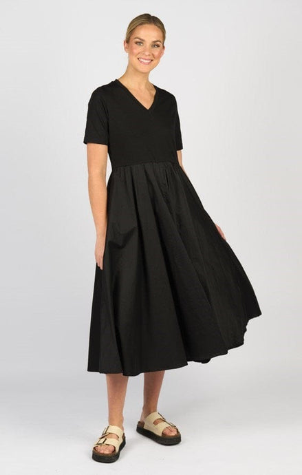 Vassalli Womens T-Shirt Dress With Woven Skirt