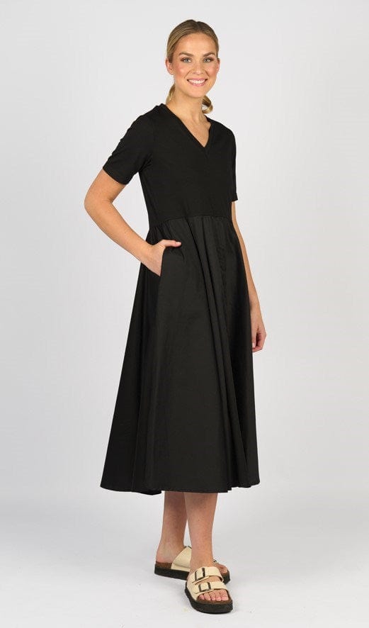 Vassalli Womens T-Shirt Dress With Woven Skirt