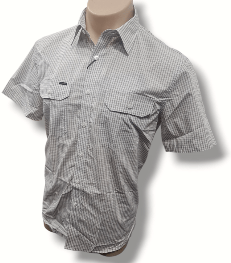 Load image into Gallery viewer, Pilbara Mens Check Dual Pocket Short Sleeve Shirt
