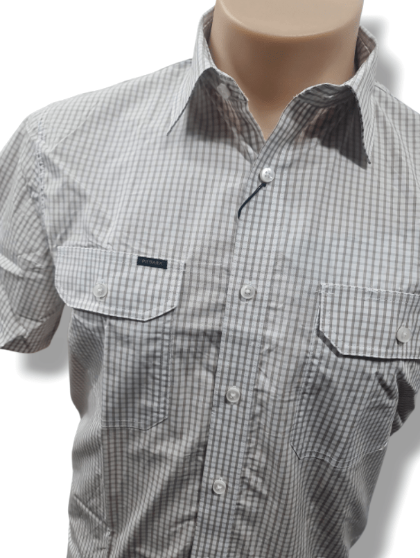 Load image into Gallery viewer, Pilbara Mens Check Dual Pocket Short Sleeve Shirt

