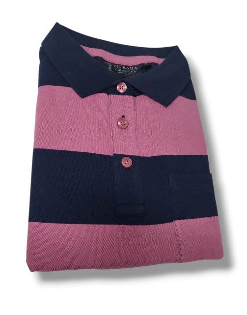Pilbara Collection Mens Striped Pocket Polo