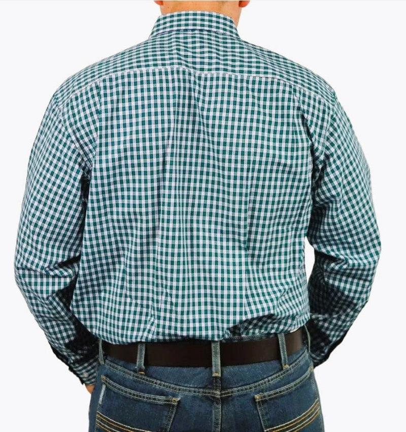 Load image into Gallery viewer, Bisley Mens Poly Cotton Long Sleeve Shirt -  Green Check
