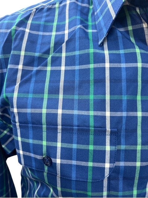 Load image into Gallery viewer, Bisley Mens Poly Cotton Long Sleeve Shirt - Royal Check
