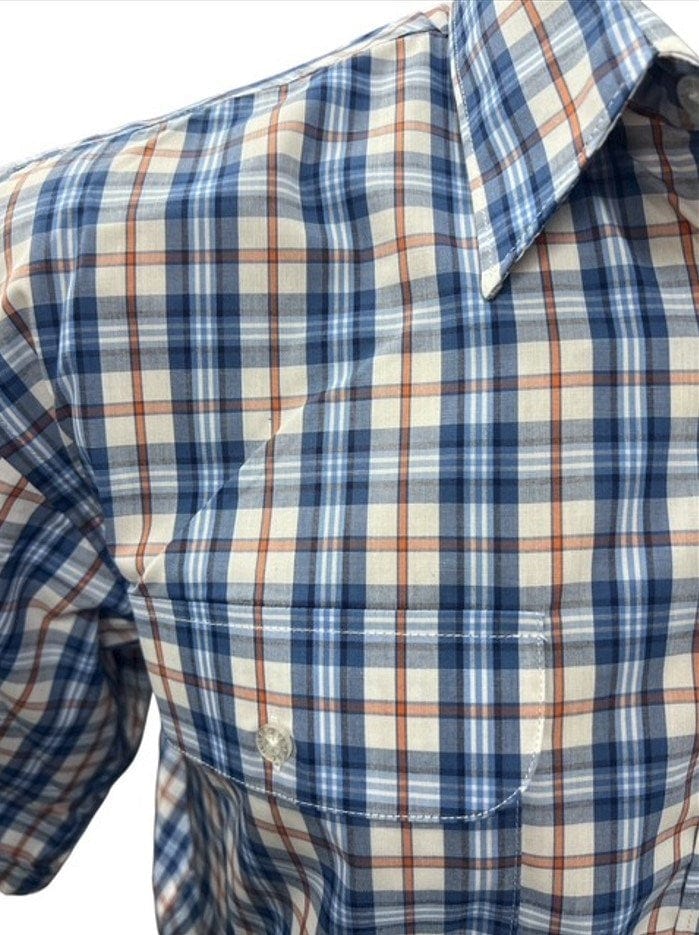 Load image into Gallery viewer, Bisley Mens Poly Cotton Short Sleeve Shirt - Orange Check

