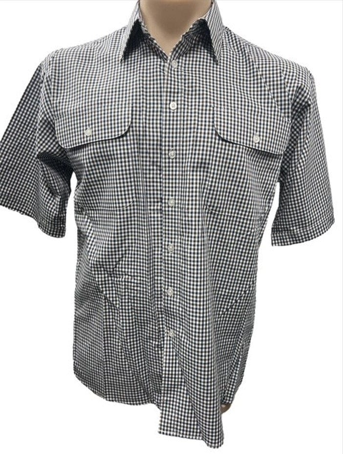 Load image into Gallery viewer, Bisley Mens Cotton Short Sleeve Shirt - Brown Check
