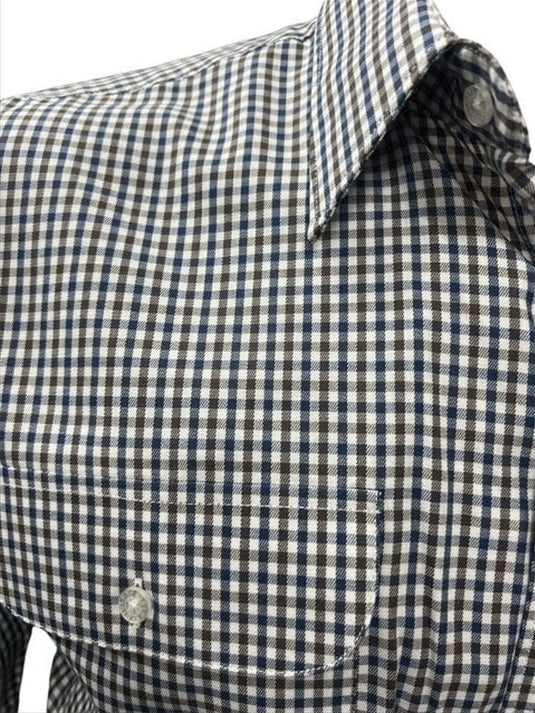 Bisley Mens Cotton Short Sleeve Shirt - Brown Check