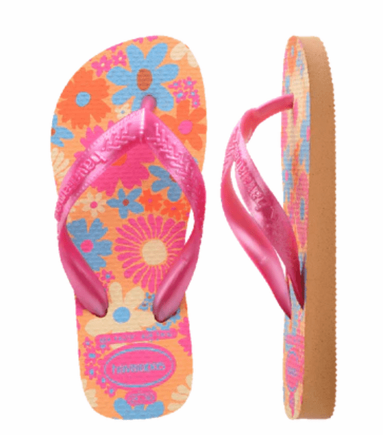 Havaianas Kids Top Flores Peach Flip Flops