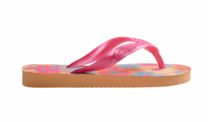 Load image into Gallery viewer, Havaianas Kids Top Flores Peach Flip Flops
