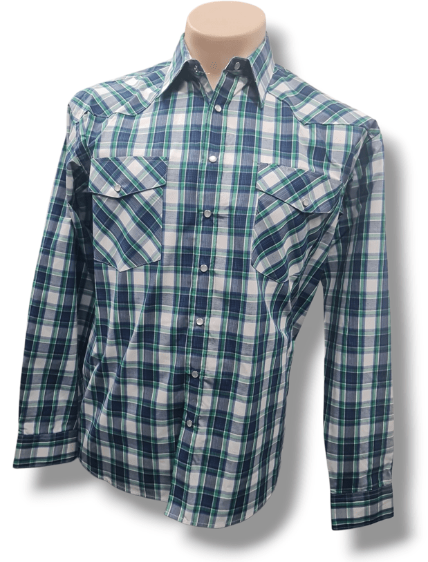 Load image into Gallery viewer, Bisley Mens Poly Cotton Long Sleeve Shirt - Green Check
