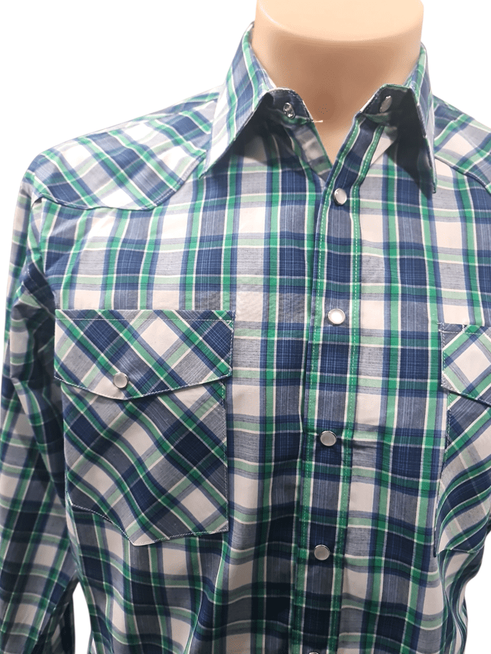 Load image into Gallery viewer, Bisley Mens Poly Cotton Long Sleeve Shirt - Green Check
