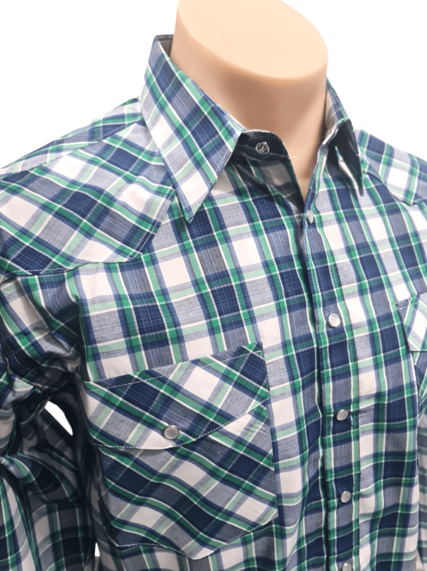 Load image into Gallery viewer, Bisley Mens Poly Cotton Long Sleeve Shirt - Green Check
