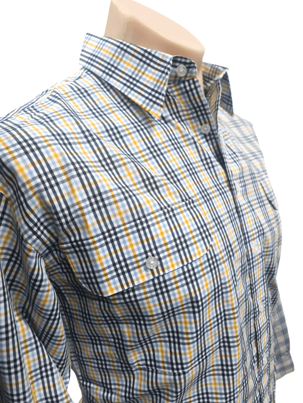 Load image into Gallery viewer, Bisley Mens Poly Cotton Long Sleeve Shirt - Yellow Check
